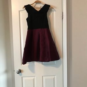 Burgundy and black dress